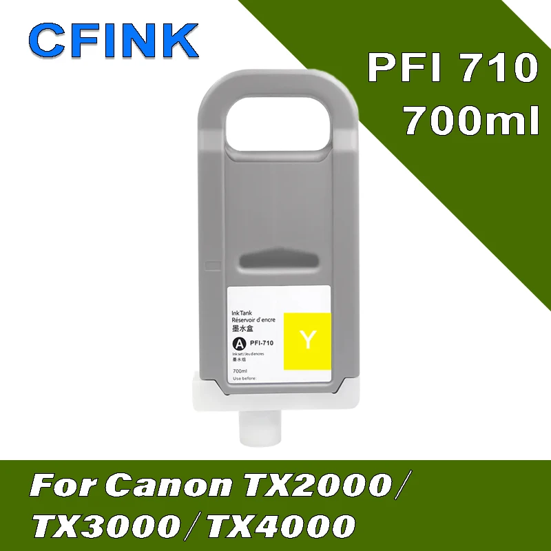 CFINK PFI-710 PFI710 Refill Dye Ink Compatible Ink Cartridge for Canon TX2000/ TX3000/TX4000 with Chip