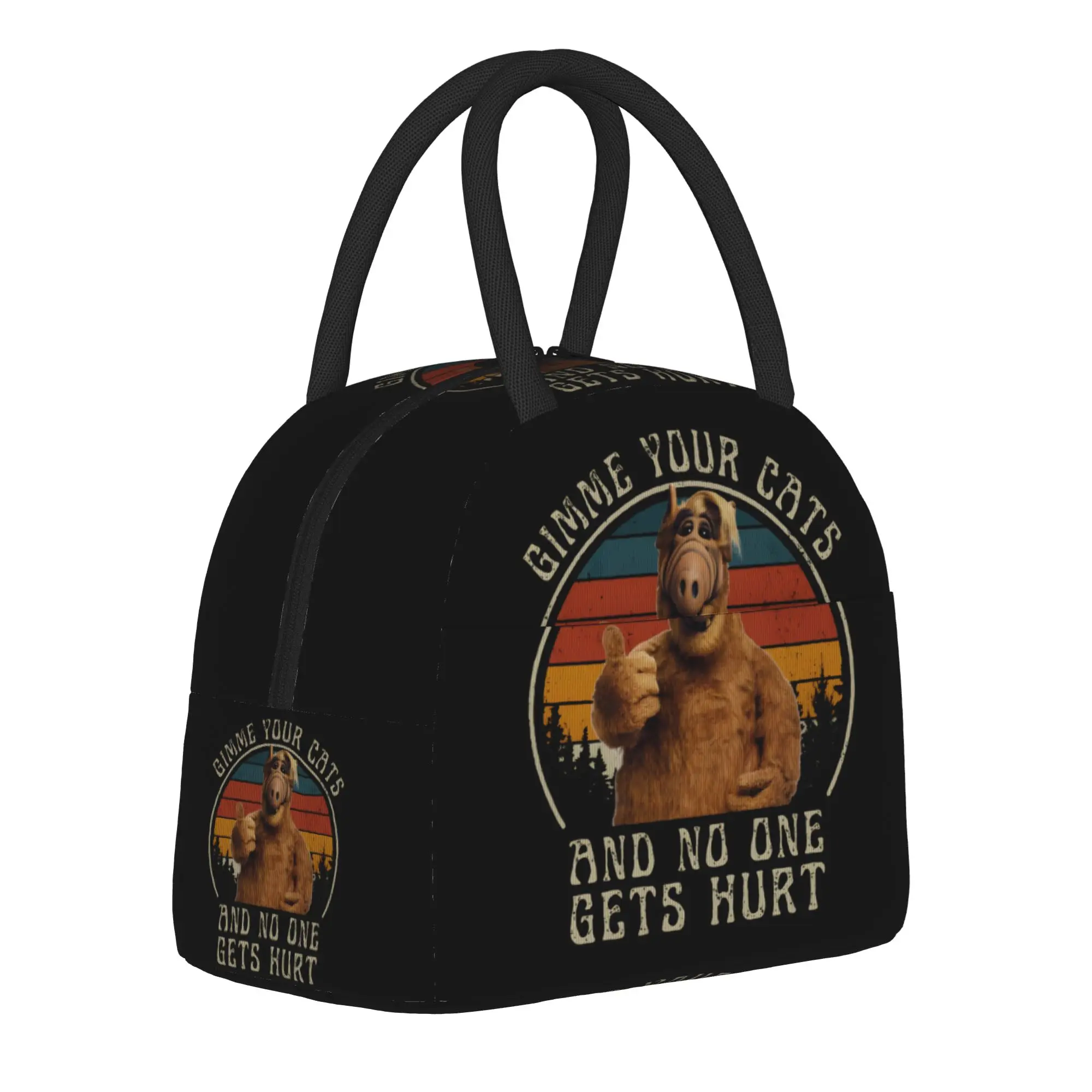 ALF Alien Life Form Lunch Bag Bolsa térmica para almoço, lancheira de lazer, bolsa térmica conveniente para viagem, bolsa térmica para criança, bolsa térmica com estampa Oxford