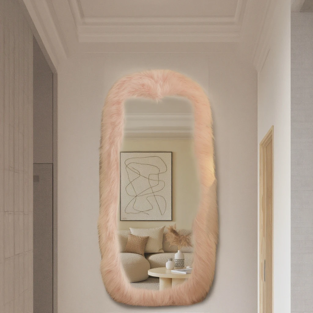 Modern Fluffy Full Length Floor Mirror