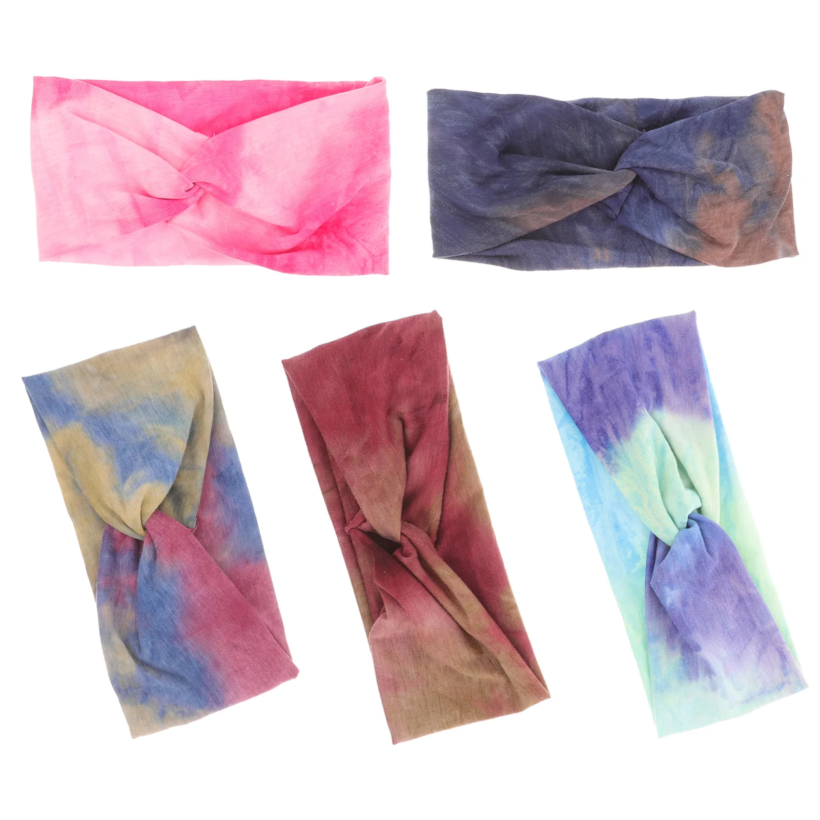 

5 шт. стильных спортивных повязок для волос, модные дышащие эластичные повязки с перекрестными узлами, аксессуар для женщин