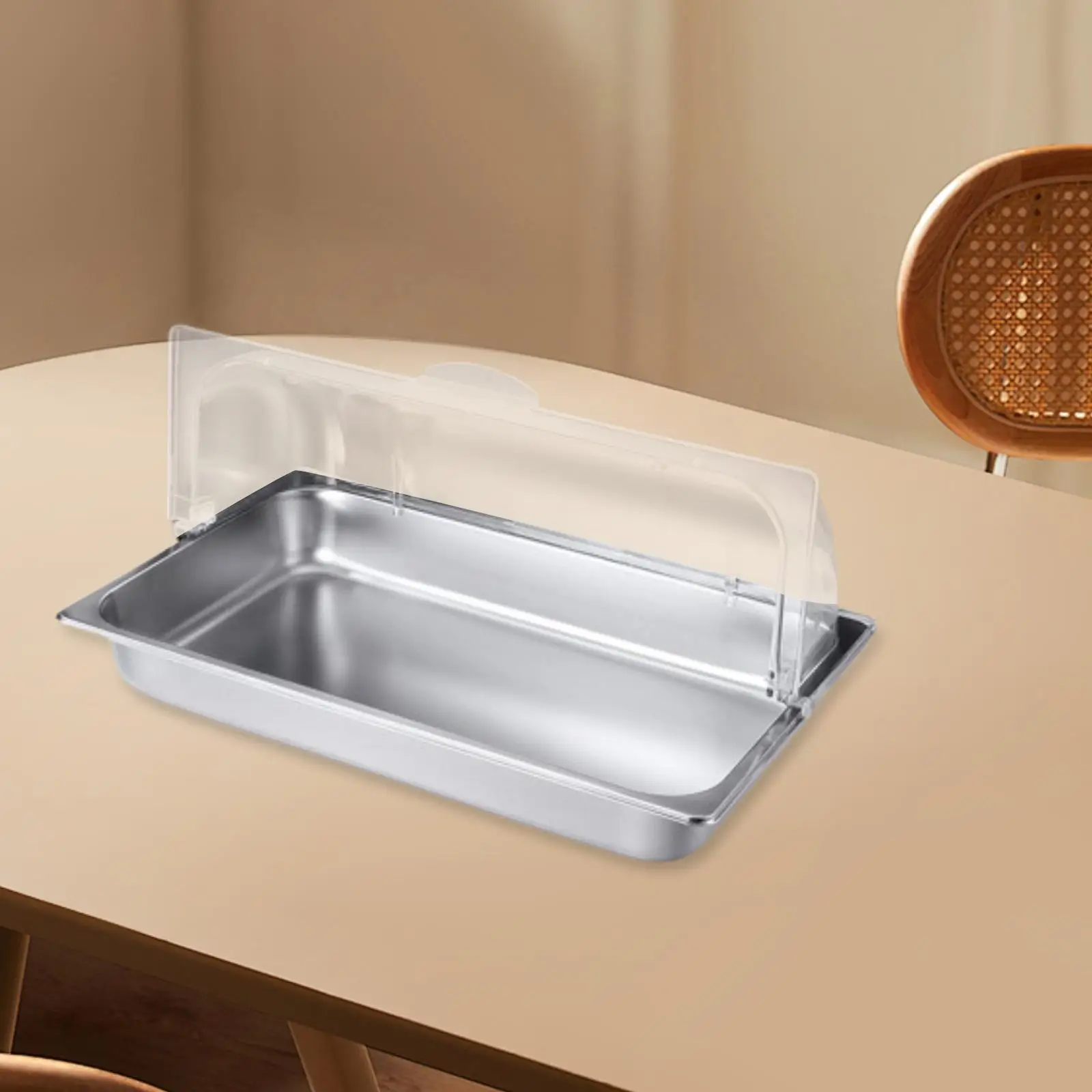 Buffet Serving Tray Cooling Food Platter with Flip Lid Easy Disassembly Rust Proof Food Display Tray Food Warmers for Seafood