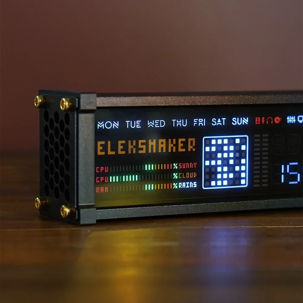 EleksMaker Creative Desktop WFD Retro electronic quasi-fluorescent tube clock dot-matrix Cyberboyfriend holiday gift