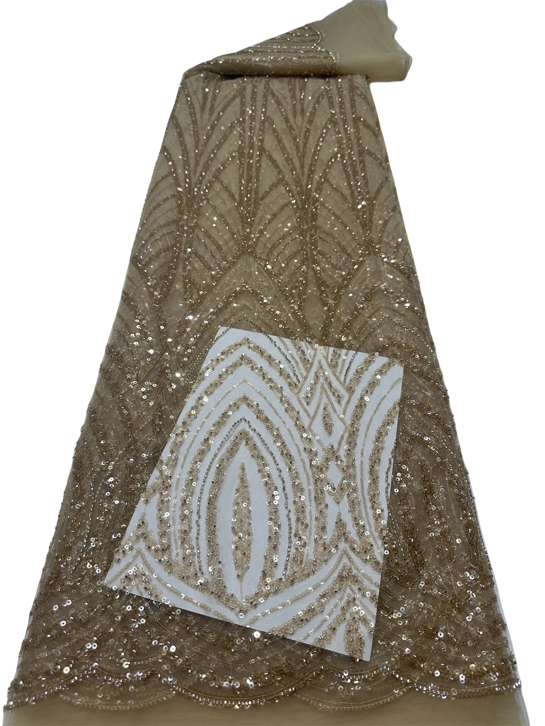 

Luxury African Sequin Beaded Lace Fabric 2025 High Quality Groom Nigerian Wedding Bridal Embroidery French Tulle Sewing