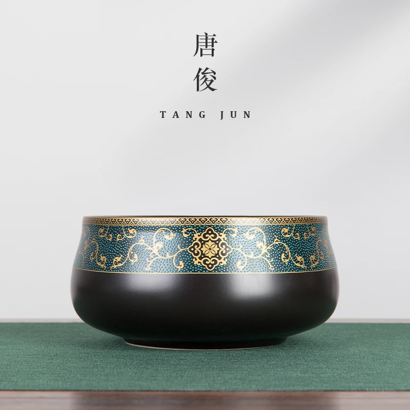Large Capacity Enamel Tea Washing Bowl Special Extra Large Cup Wash Tea Cup Large Size Pen Wash Home Use Accessories