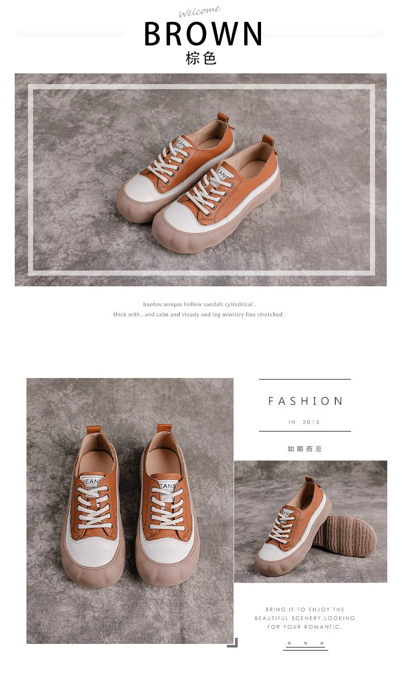 Neue bequeme Schuhe aus echtem Rindsleder, Damen-Freizeitsneaker, farblich abgesetzte Schnürschuhe, Damen-Mokassins, Outdoor-Wanderschuhe, Größe 42 – Detail 18
