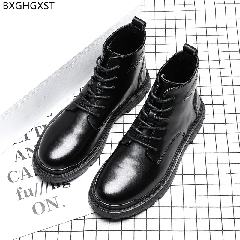 

Motorcycle Boots Men Leather Casual Shoes for Man 2024 Ankle Boots Man Brown Boots for Men Male Designer Stivali Winter Shoes