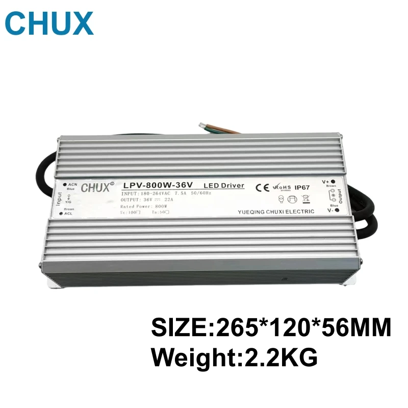 Imagem -02 - Chux-modo de Comutação Led à Prova Dágua Fonte de Alimentação Impermeabilização ao ar Livre Smps Lpv800w 24v 36v 48v 800w