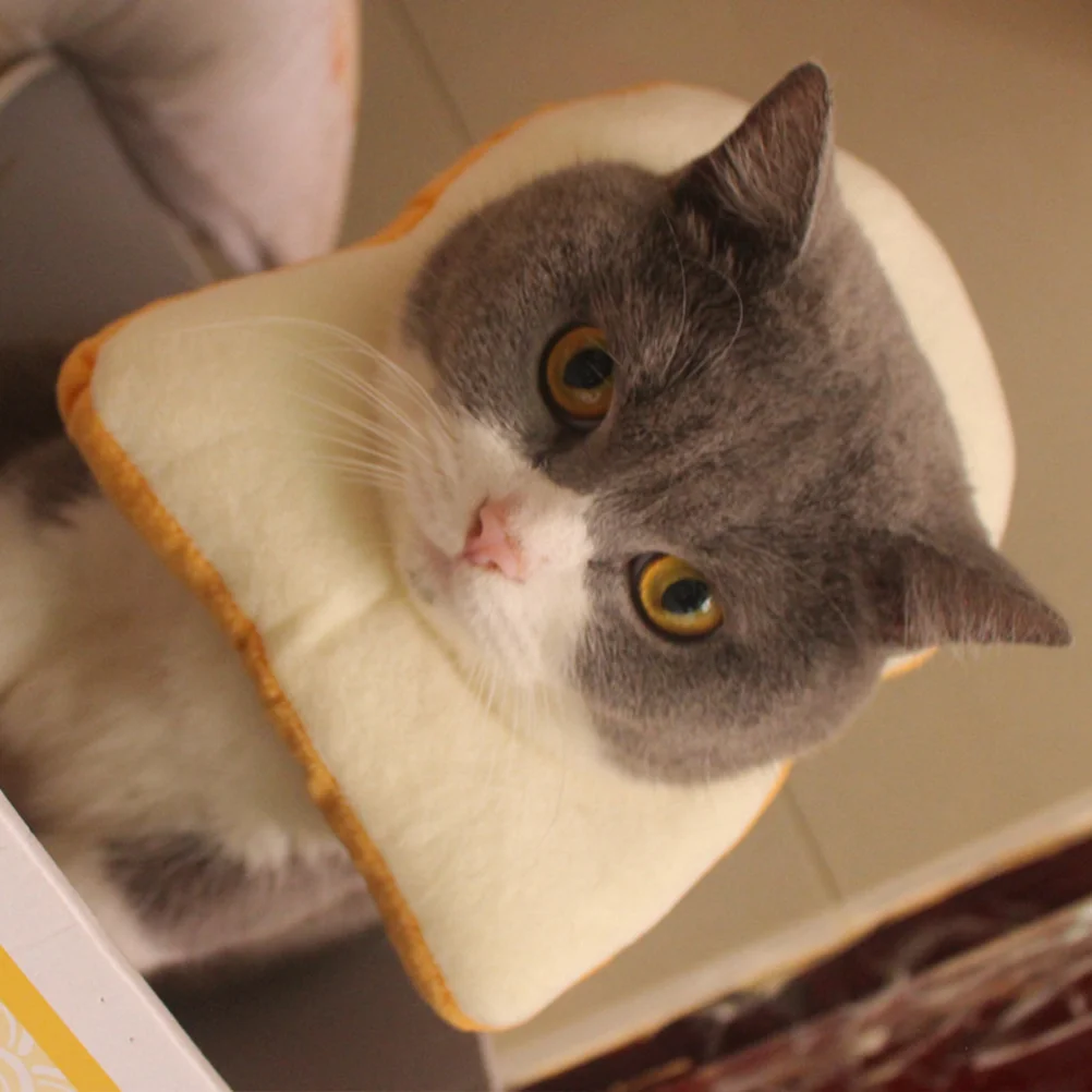 Adorable Bread Shape Headgear Cotton Cat Headdress Funny Pet Costume S Pet Headgear Cat Headgear Pet Cotton Costumes