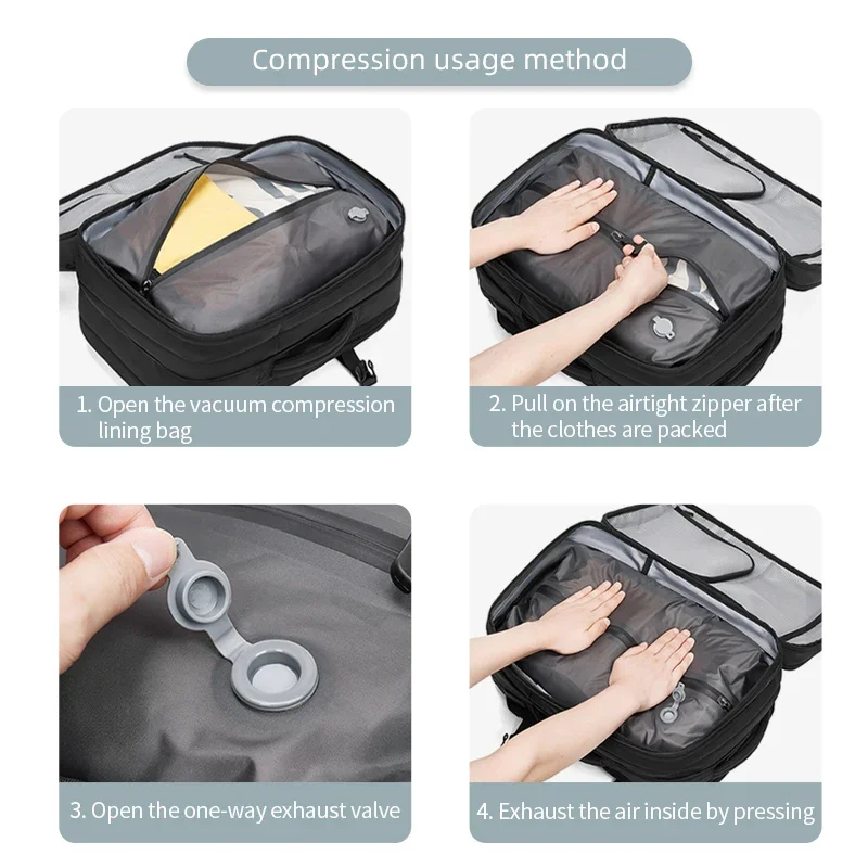 Travel Men Backpack 17 inch vacuum compression Laptop Backpack Large Capacity school Backpack Extended Hiking Business backpack