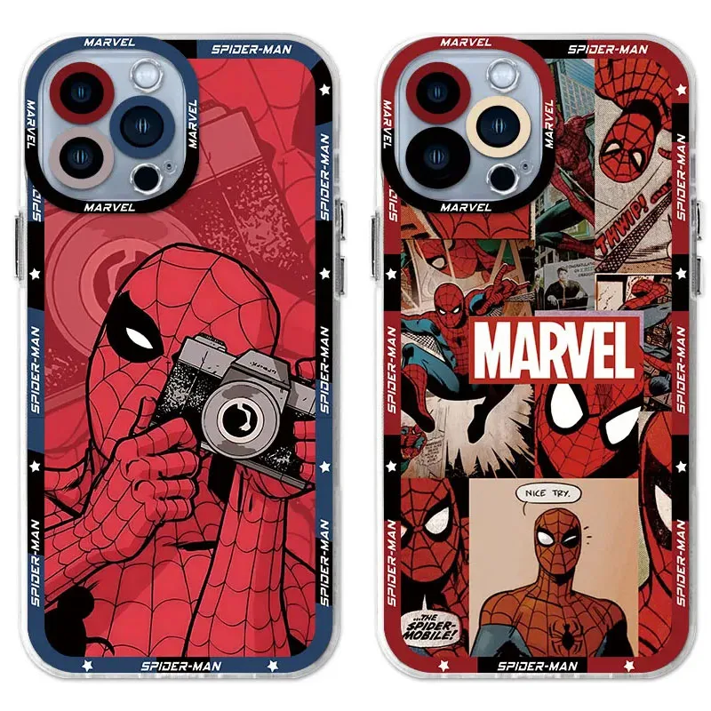 

Marvel Spider Man Phone Case For Xiaomi Redmi Note 14 13 12 12S 12C 11 10 10C 13C 10s A1 A2 A3 Pro Plus 4G 5G soft TPU Cover