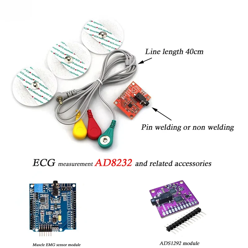 Moduł EKG AD8232 Zestaw modułu czujnika pomiaru tętna EKG do Arduino