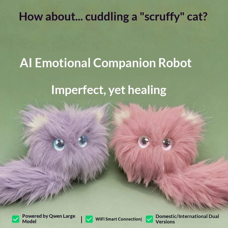 New Doodle Cat AI Interactive Plush Toy, Smart Talking Electronic Pet with Multilingual Support, Voice Companion