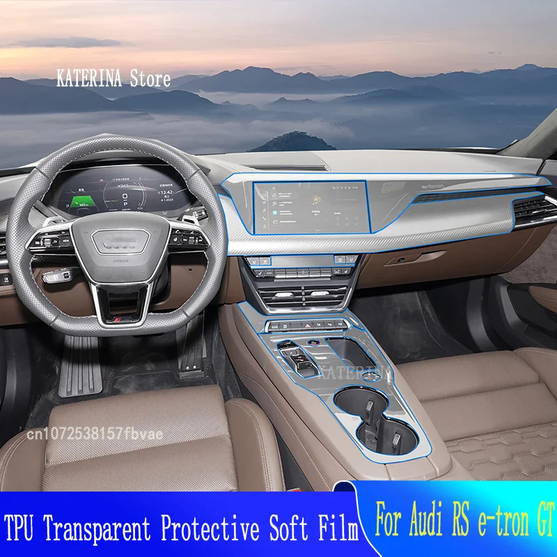 

TPU Car Interior Gear Dashboard Protective Film Transparent For Audi RS E-tron GT(2021-2023)Anti-scratch Accessories