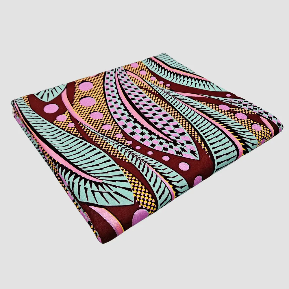 Afrikanischer verzierter Goldwachs, 100% Baumwoll-Wachsblockdruckstoff, zur Herstellung von Kleidung, Taschen und DIY-Dekorationen, 6 Yards. – Detail 7