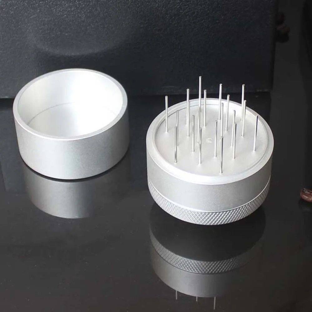 

Aluminum Alloy Coffee Needle Distributor ABS 51/53/58mm Needle Powder Dispenser Rotatable Portable Silver Coffee Agitator
