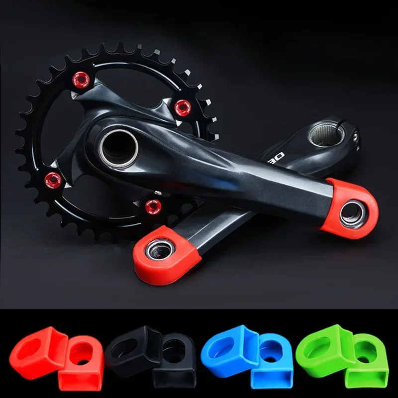 

1 Pair Silicone Pedal Crankset Protective Sleeve Bicycle Crank Cover for Mountain Road Bikes Shockproof Cycling MTB Accessories