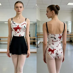 Trykot baletowy bez rękawów dla dorosłych 2025 nowy biały elegancki praktyka taniec baletowy strój damski zespół taneczny kombinezon gimnastyczny