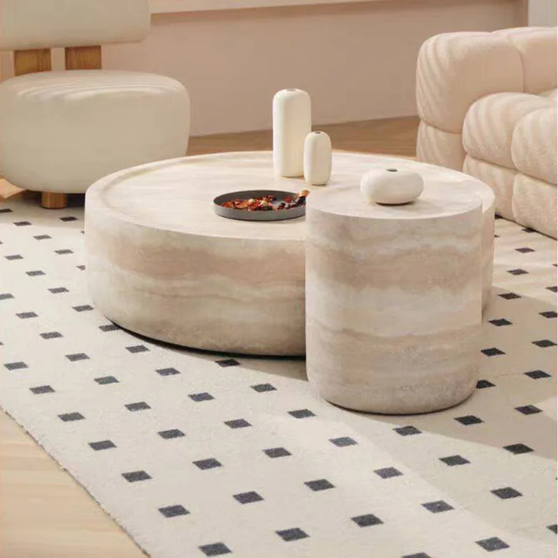 Unique Aesthetic Coffee Table Minimalist Simple Clear Round Living Room Side Table Modern Luxury Couchtisch Salon Furniture