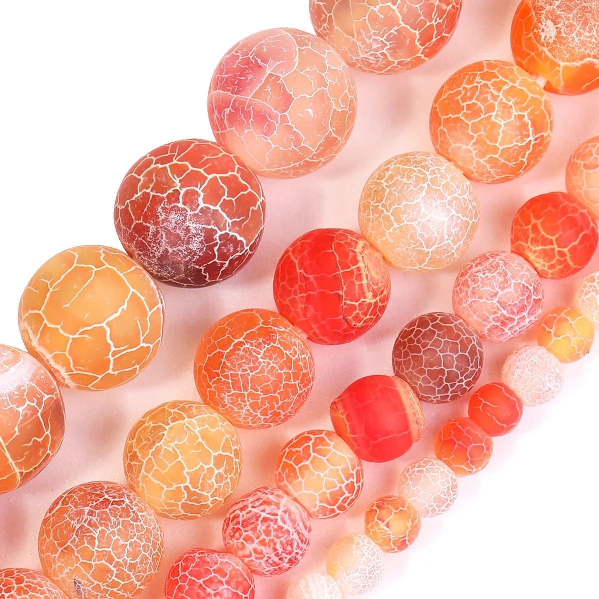 Orange weathered agate Beads Cracked Veins Agates For Jewelry Making DIY Necklace Bracelet Earring 4/6/8/10mm