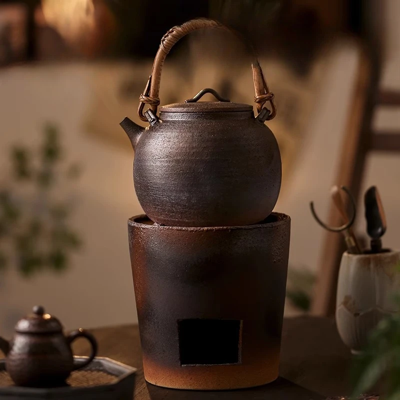 enclosure stove to make tea, household earth pottery boils water for health, electric pottery pot outdoor charcoal stove