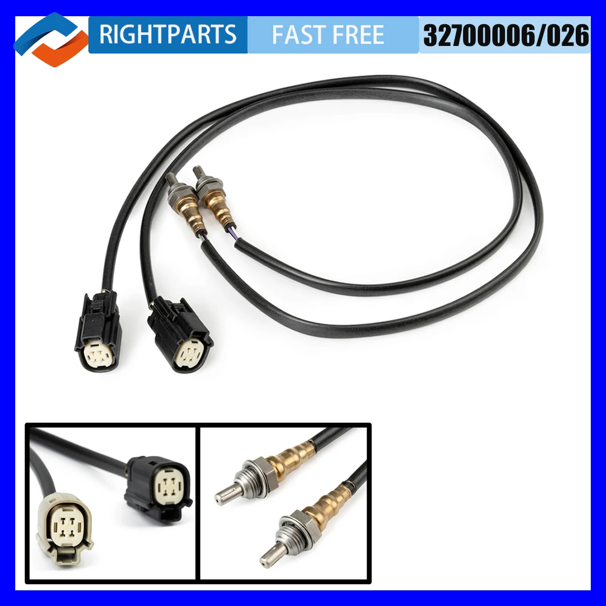 RIGHTPARTS 2x 32700006 32700026 Front & Rear Oxygen Sensor For Harley Davidson Sportster 883 1200 Seventy Two Forty Eight 14-18