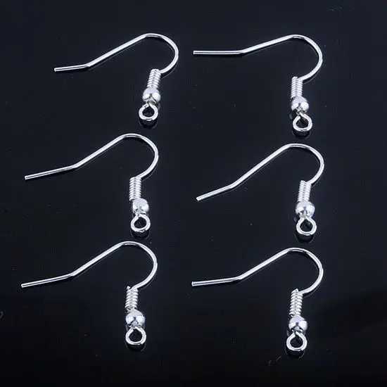 500 Pcs/lot 18x19mm Silver Plated Ear Wire Hooks Lead & Nickel free for diy Dangling Earring