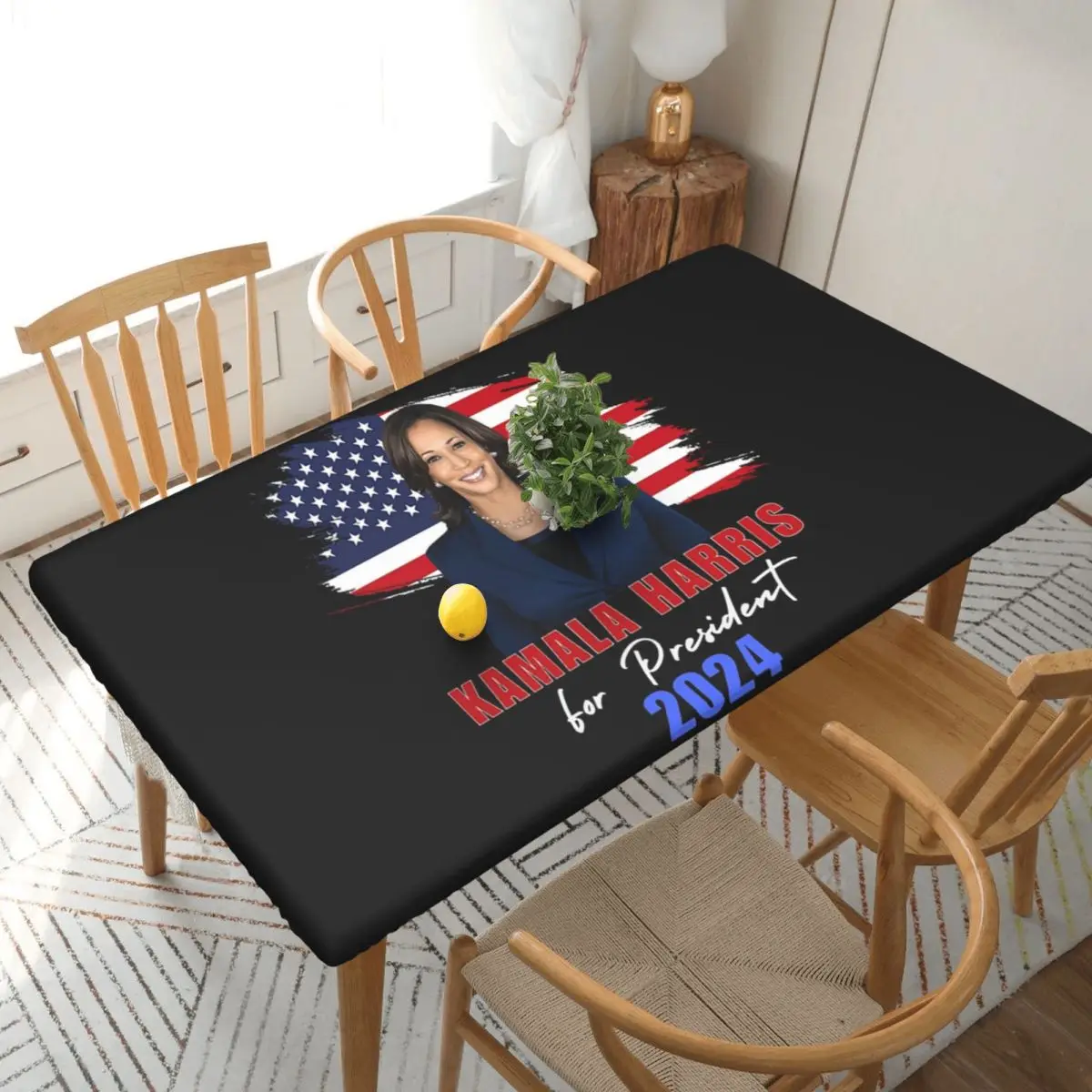Kamala Harris For President 2024 Customized Rectangular Tablecloth Waterproof Table Cover for Dining Events Table Cloth