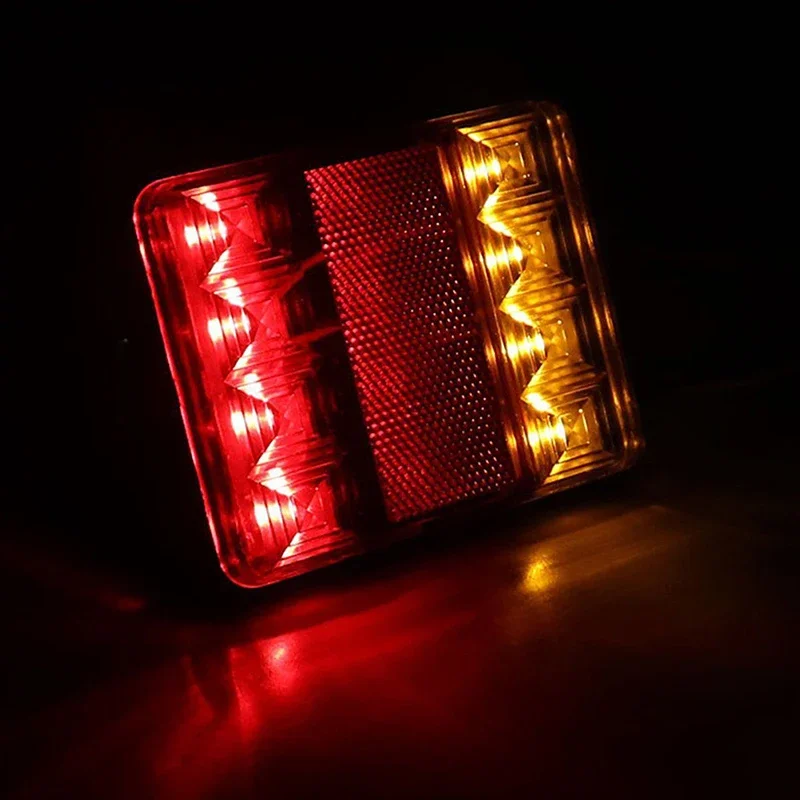 2PCS Car Truck LED Rear Tail Lights Brake Stop Light 12-24V  Truck 8 LED Rear Lamps Tailight Warning indicator Trailer Light