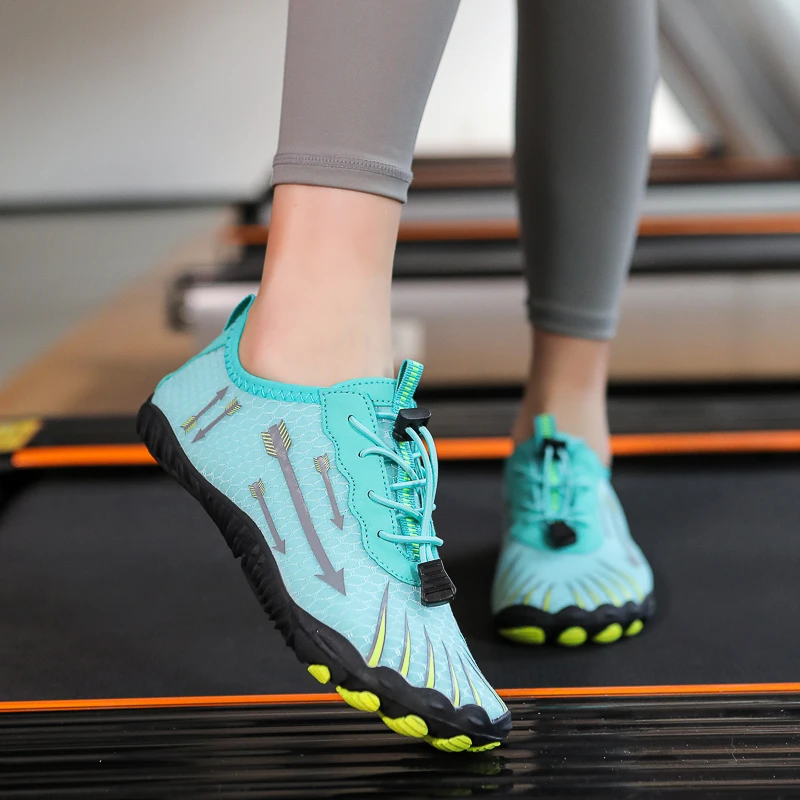 Men Women Water Shoes Quick Dry Non-Slip Five Finger Shoes Outdoor Wading Swimming Barefoot Aqua Shoes Lightweight Sneakers