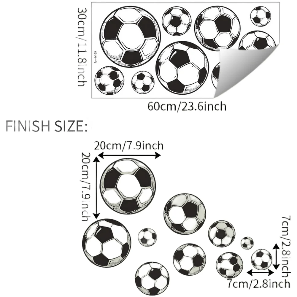 Soccer Football Wall Sticker Modern Minimalist Design for Living Room For bedroom Home Decoration PVC Material
