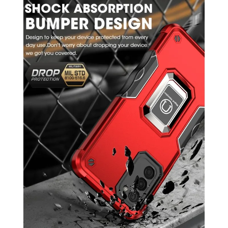 Suitable for Samsung Galaxy A02 A02S A03S S21 M12 F12 M23 F23 M31  A12 A13 A22 A33 A42 A52 A73 5G Ring Shock Absorber Phone Case