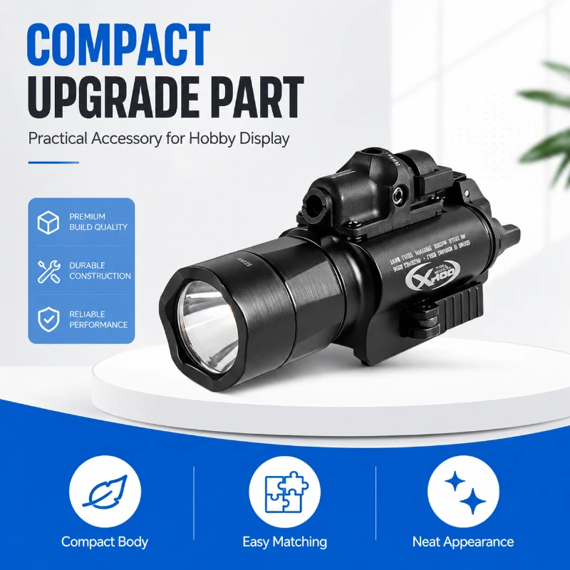 Decorative Model Flashlight Tool Quick Detach Bottom Base High Bright LED Lamp Alloy Shell Hobby Display Supplies