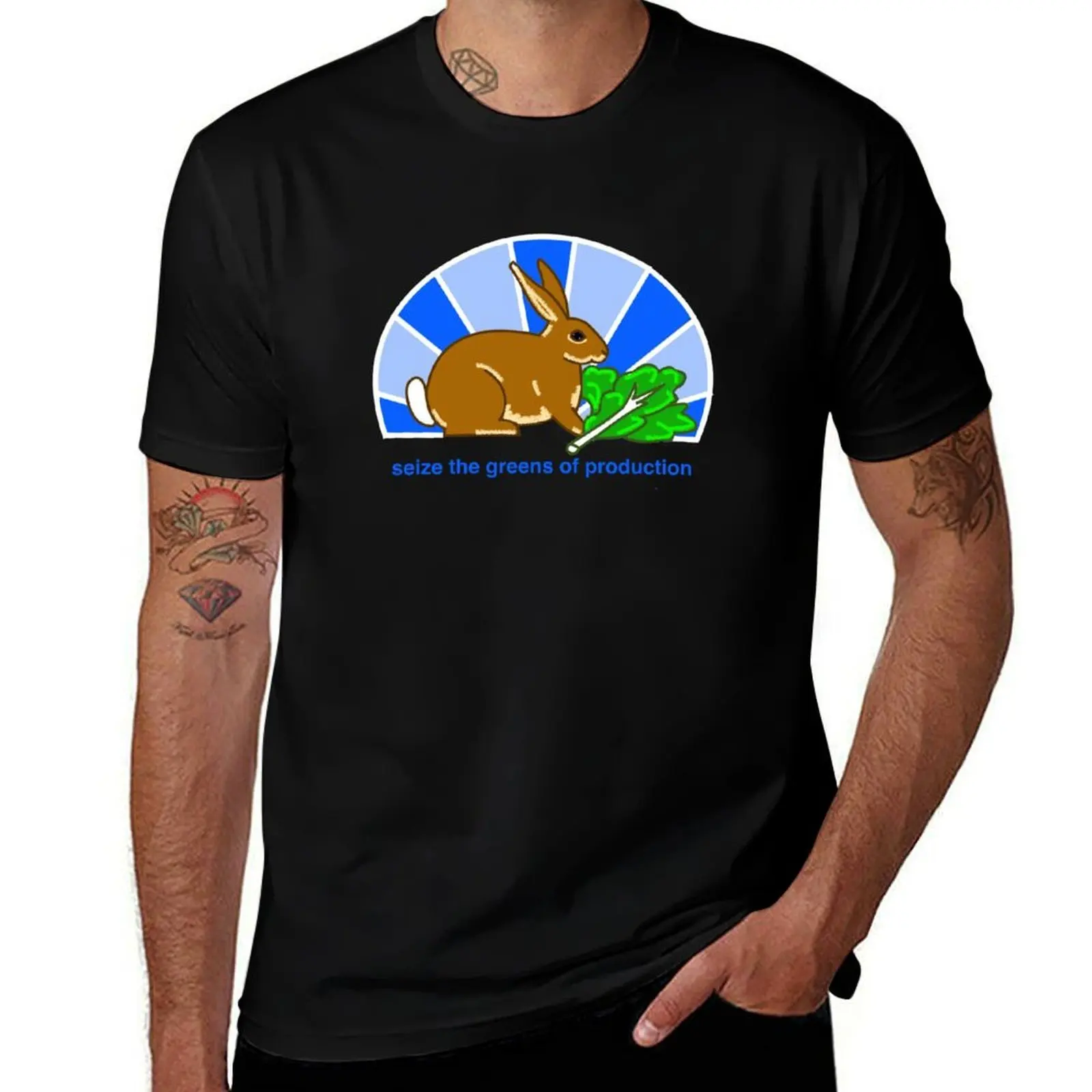 Seize the Greens of Production (Rabbit) T-Shirt Sports Casual Short Sleeve Cotton Tee T-Shirt