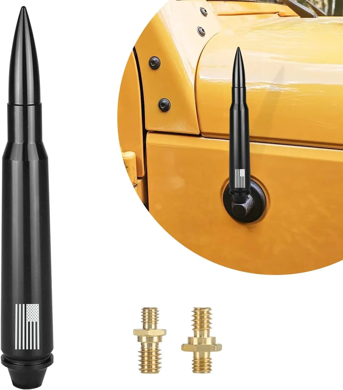 

Антенная мачта 5,7 дюйма, черная, совместимая с Jeep Wrangler JK JL TJ Gladiator JT 1997-2024, из высокопрочного алюминия