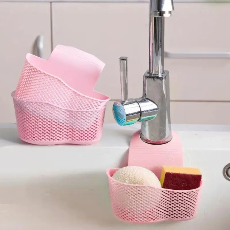 Sink Draining Hanging Basket Adjustable Kitchen Accessories Sink Bag Soap Sponge Shelf Faucet Holder For Bathroom