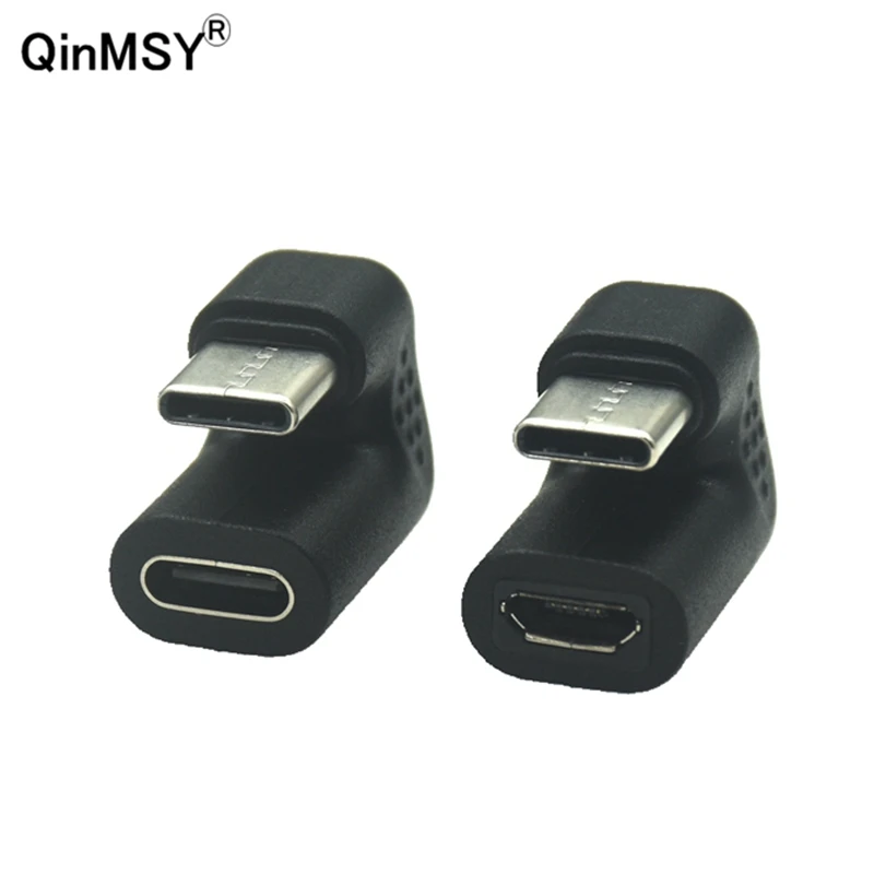 180-stopniowy kątowy adapter USB 3.1 typu C męski na Micro USB żeński USB-C do smartfona Xiaomi Huawei