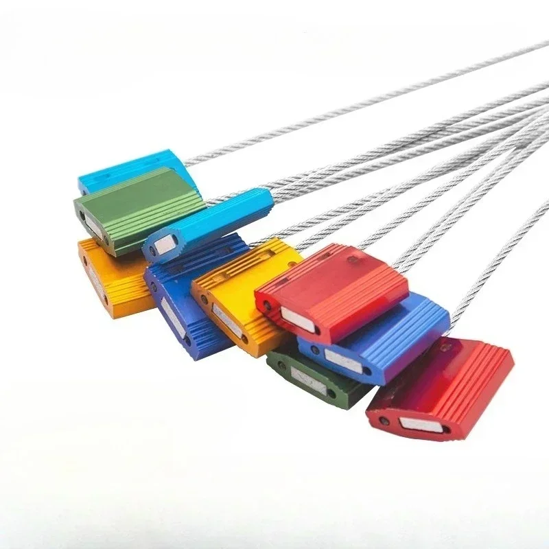 20pcs Disposable Aluminum Alloy Steel Wire Seals Anti-theft Self-locking Steel Wire Strip Water Electricity Meters Lead Seal For