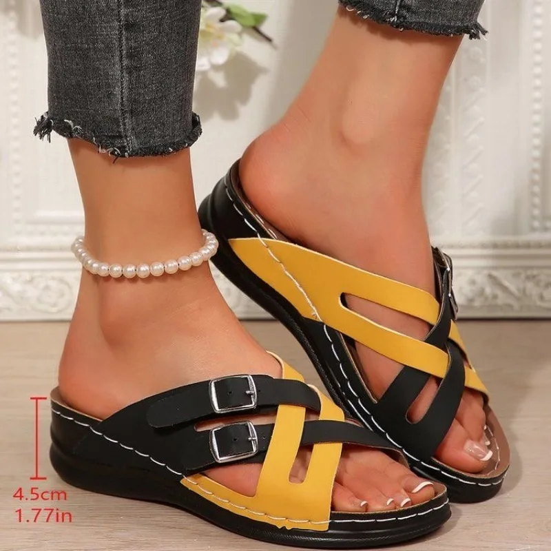 Summer Women Wedge Sandals Premium Orthopedic Open Toe Sandals Vintage Anti-slip Leather Casual National Style Shoes for Women