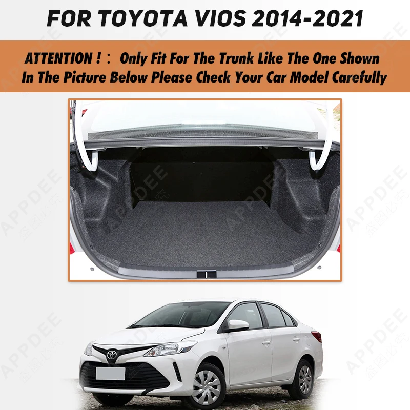 Auto Full Coverage Trunk Mat For Toyota Vios 2014-2021 20 19 18 17 16 15 Car Boot Cover Pad Interior Protector Accessories