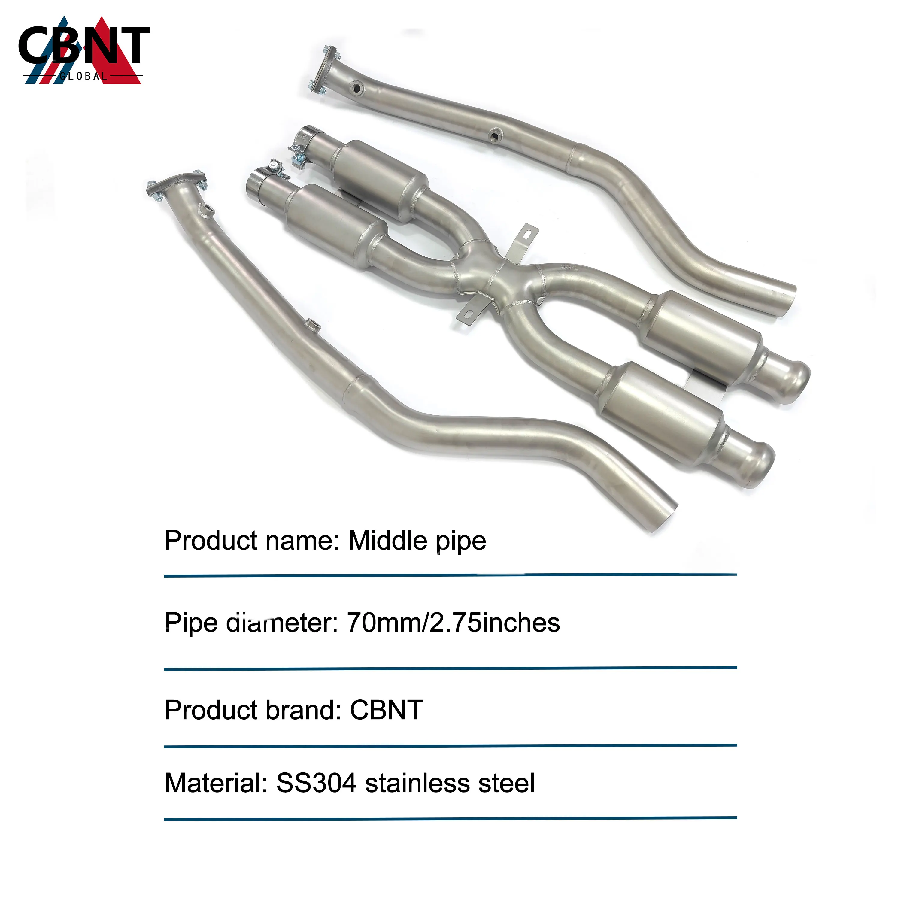 CBNT لسيارات BMW E92 M3 V8 4.0L أنبوب العادم الأوسط عالي الجودة SS304 ماسورة العادم مع أربعة أنظمة عادم منتصف الأنابيب