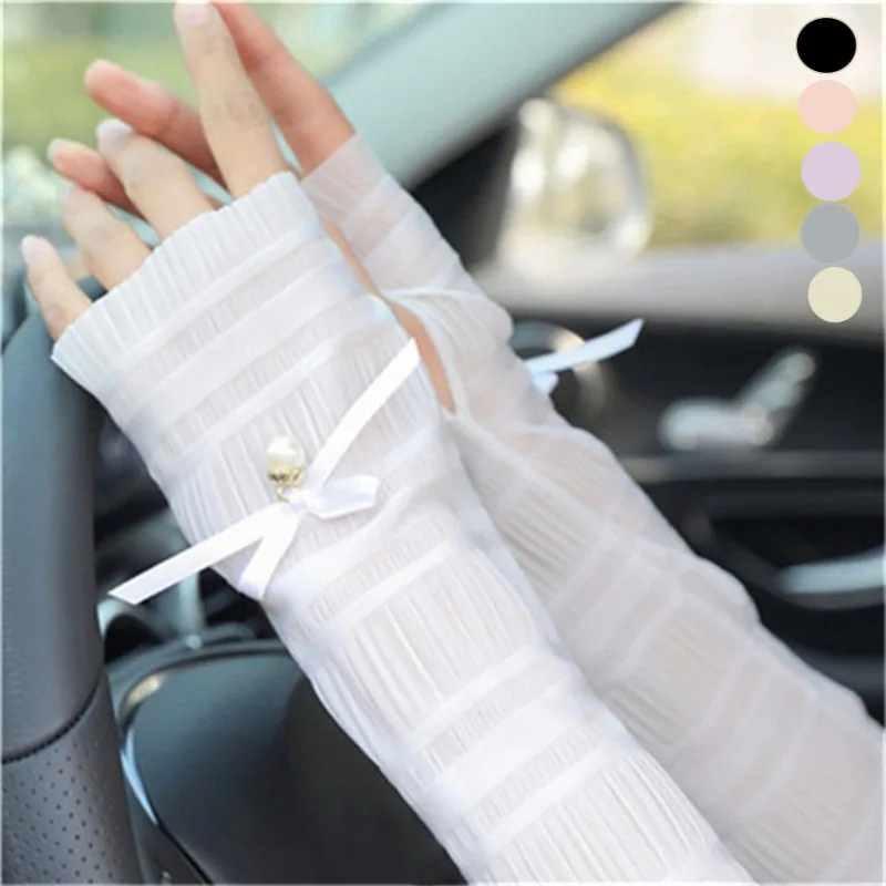 One Size Sun Protection Gloves for Women Long and Thin Sleeve for Summer Uv Resistant Driving and Cycling Arm Cover