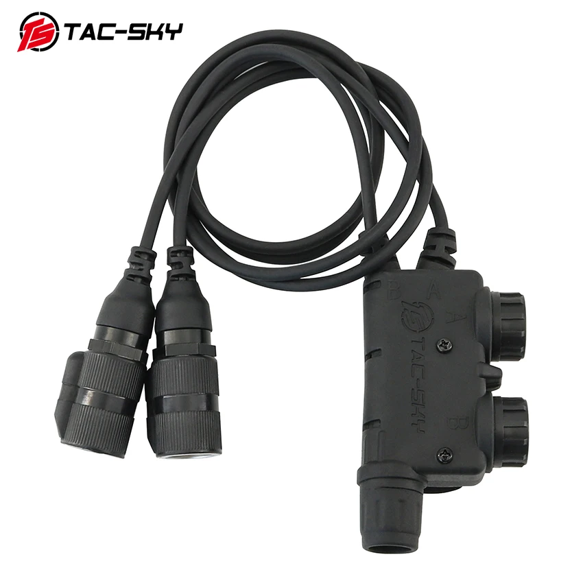 6-pin V2 PTT Tactical Dual-channel Adapter, Compatible with Comta/SORDN Noise-canceling Headsets, Fits AN/PRC148/152/163