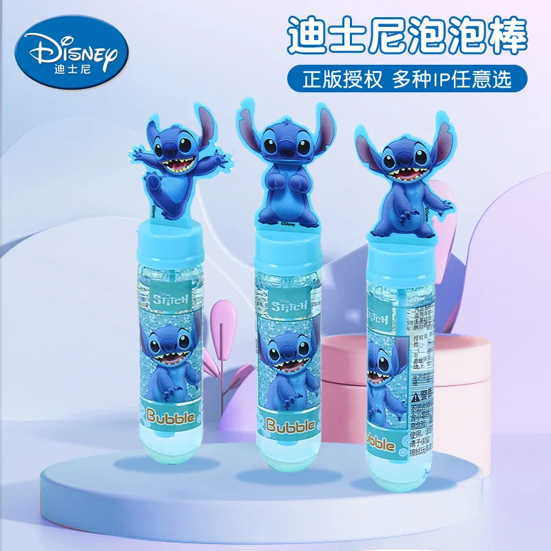 Anime Disney Bubble Stick dibujos animados Mickey Minnie máquina de burbujas lindo Pato Donald Stitch juguete de soplado de burbujas pequeñas para niños