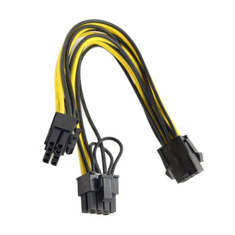 6Pin to Dual 8Pin Connector Wire Power Extension Cable Desktop Power Supply Lines