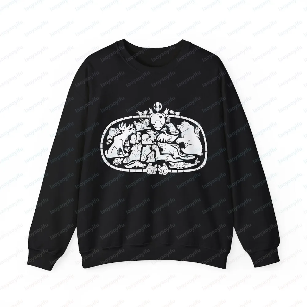 The Wild Robots Group Hug Unisex Sweatshirt Men Pure Vintage Sci-Fi Movie Fan Sweater Crew Neck Cartoon Men Clothing Hoodies