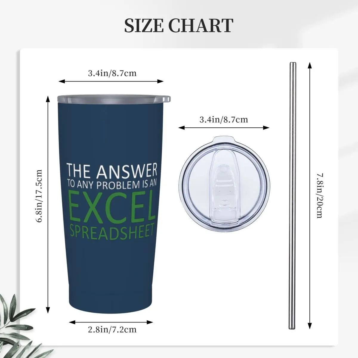 The Answer To Any Problem Is An Excel Spreadsheet,Birthday Party Stainless Steel Tumbler Vacuum Insulated Mug Thermal Cold Cup