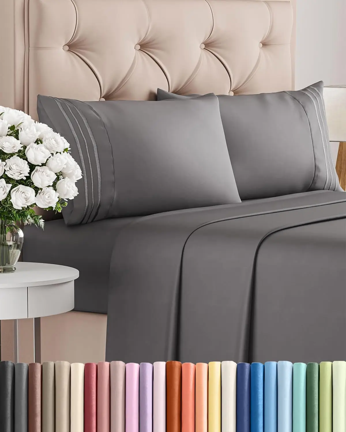 

Комплект постельного белья Queen Size из 4 предметов – охлаждающий, дышащий и мягкий, для всех – с глубокими карманами, не мнется