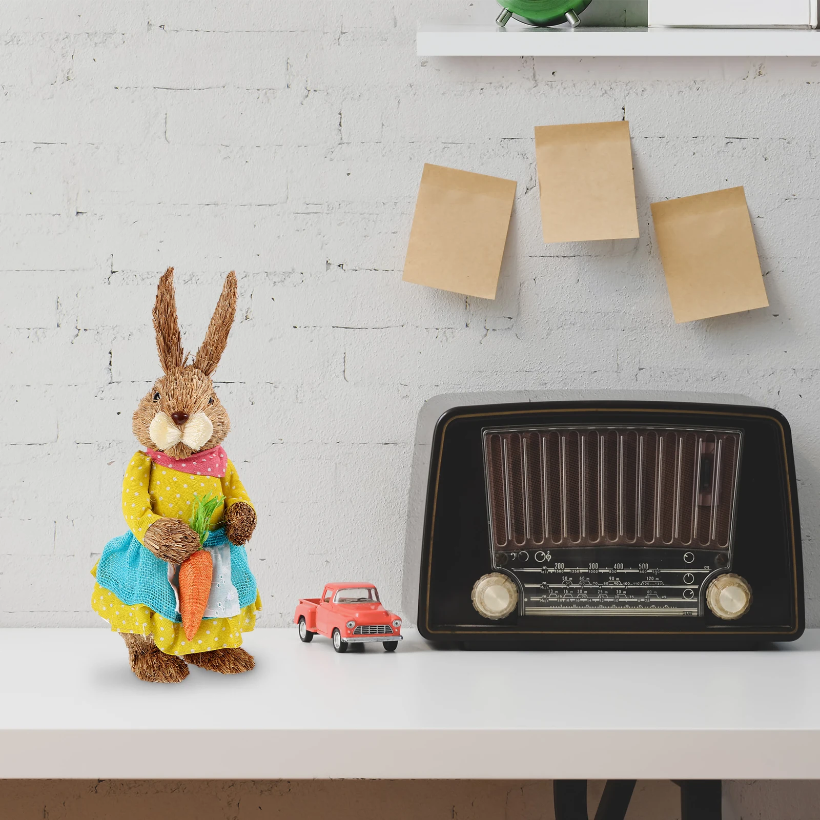 

Desktop Ornament Vivid Straw Rabbit Figurines Household Decor Display Home Decorative Bunny Adornment Collection Bunny Desktop