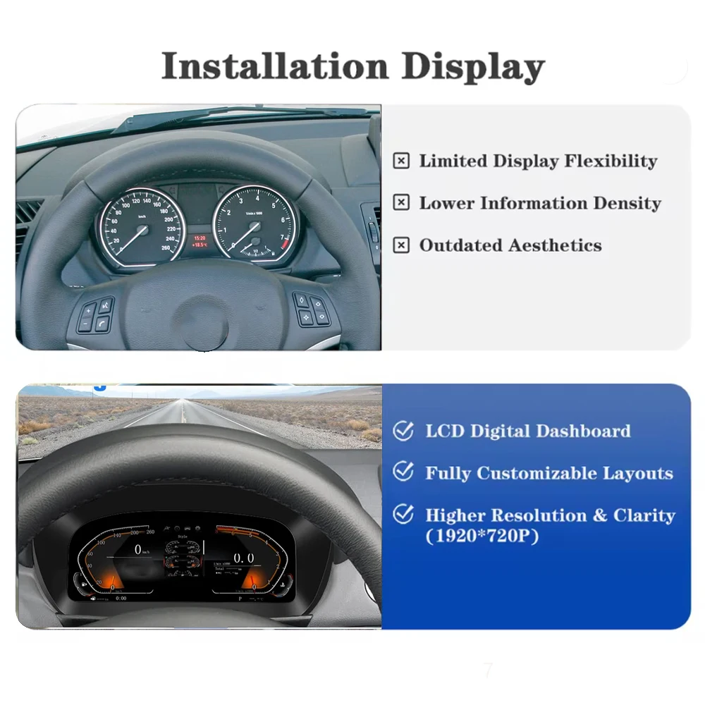 

Цифровая приборная панель для BMW 1 серии E81 E82 E87 E88 2006-2011, ЖК-спидометр, панель приборов, виртуальный кокпит