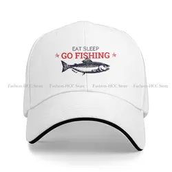 Washed Men's Baseball Cap Eat Sleep Go Trucker Snapback Caps Dad Hat Fish Go Fishing Fisherman